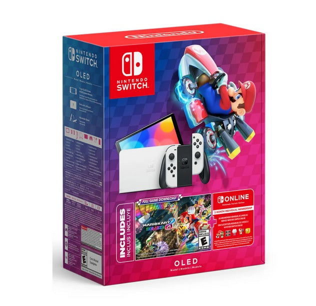 Consola Nintendo Switch Oled Blanco + Juego Mario Kart 8